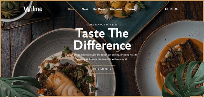 Mẫu web nhà hàng